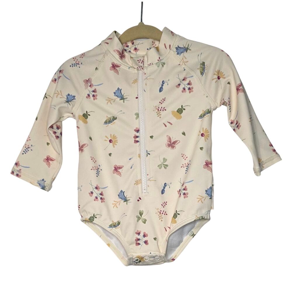 Janie and Jack Baby Girl's Long Sleeve‎ Swimsuit Ruffle Size 3-6 months